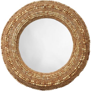 Strand Beaded Mirror In Natural