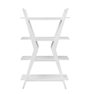 Stratton 66 Inch Etagere with 4 Open Shelves In White
