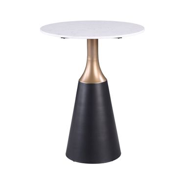 Streatham Dining Table In Black/White/Gold