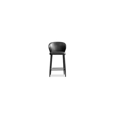 Stretto Counter Stool Black Powder Coated Steel Base In Pitch Black
