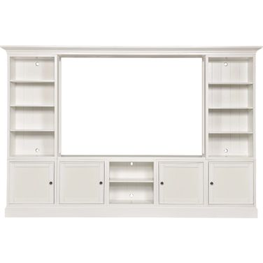 Structures Quintuple Display Entertainment with Wood Door In White