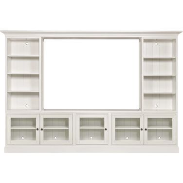 Structures Quintuple Display Entertainment with Glass Door In White