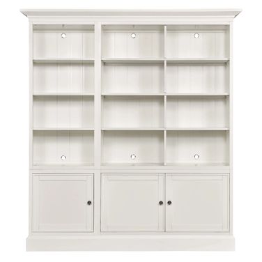 Triple Door Bookcase In Pure White