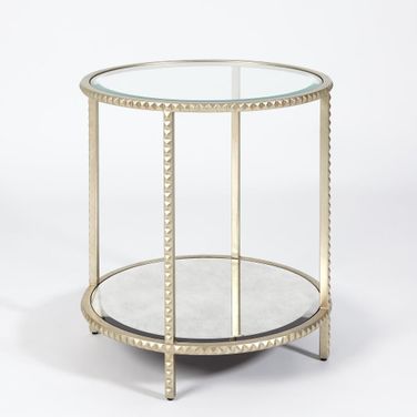 Stud End Table In Silver