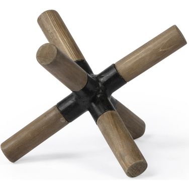 Stuhrling I Wood with Black Metal Small Jack In Brown