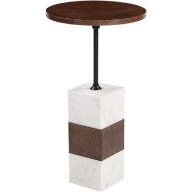 Stuk Side Table In Brown and White