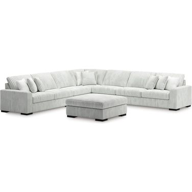 Stupendous 5-Piece Sectional and Ottoman In Alloy