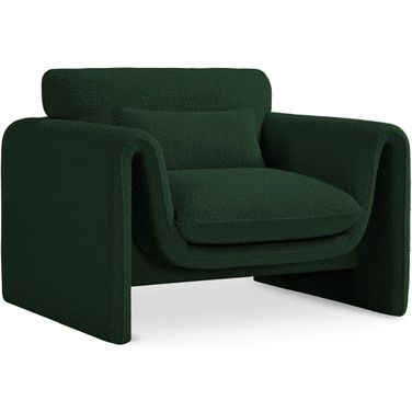 Stylus Boucle Fabric Chair In Green