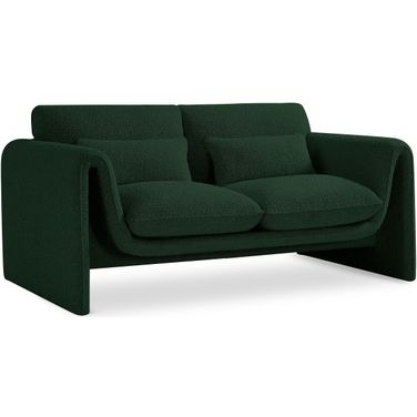 Stylus Boucle Fabric Loveseat In Green