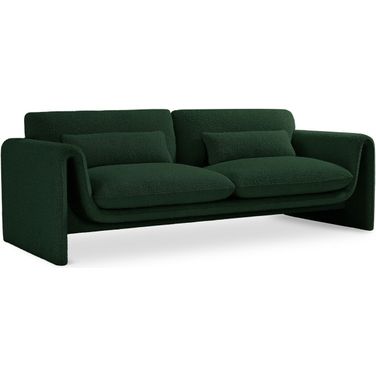 Stylus Boucle Fabric Sofa In Green