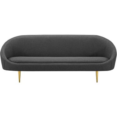 Sublime Gray Vertical Curve Back Fabric Sofa
