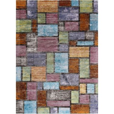 Success Multicolor Nyssa Abstract Geometric Mosaic 8x10 Area Rug