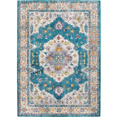 Success Yellow and Orange Anisah Distressed Floral Persian Medallion 8x10 Area Rug R-1163C-810