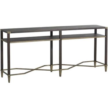Sue Console Table In Natural Black and Antique Champagne