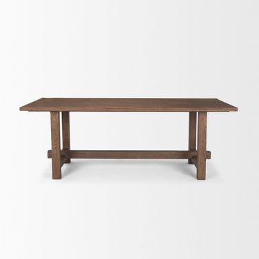 Suke 84 Inch Rectangular Oak Dining Table In Brown