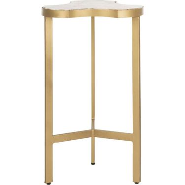 Suki White and Gold Agate Tripod Accent Table
