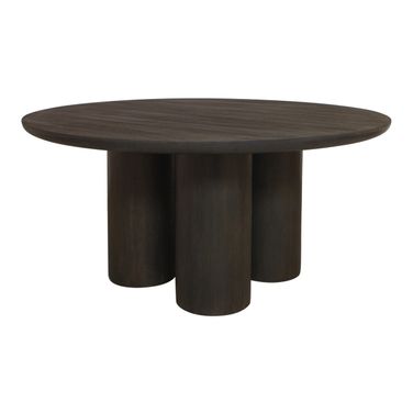 Sullivan 63 Inch Solid Wood Round Dining Table In Dark Brown
