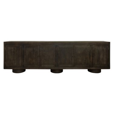 Sullivan Solid Wood 6-Door Sideboard In Dark Brown