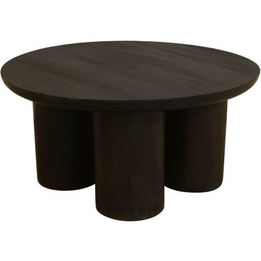 Sullivan Solid Wood Round Coffee Table In Dark Brown