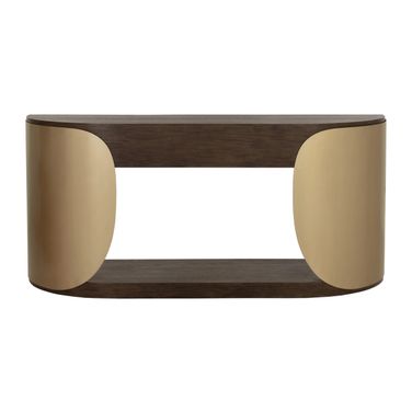 Sultana Console Table In Dark Brown and Brushed Brass