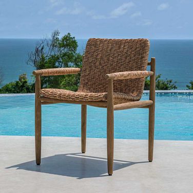 Sumba Golden Flax Outdoor Dining Chair In Brown