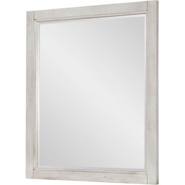 Summer Camp Vertical Beveled Mirror In Stone Path White