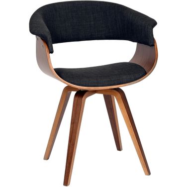Summer Modern Chair In Charcoal Fabric and Walnut Wood