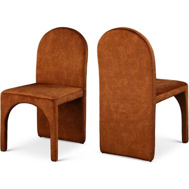 Summer Velvet Dining Side Chair Set of 2 In Cognac