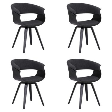 Summer Dining Chair Set of 4 In Black and Charcoal