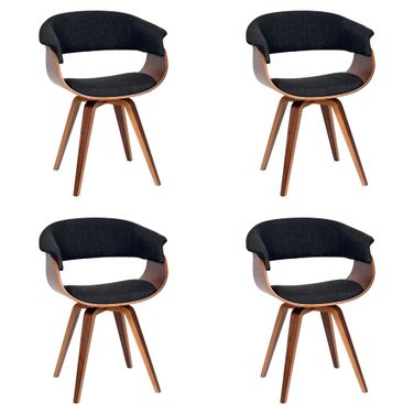 Summer Dining Chair Set of 4 In Charcoal and Walnut