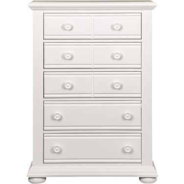 Summer House 5 Drawer Chest In Oyster White