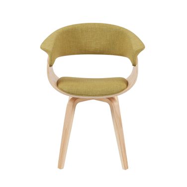 Summer Upholstered Dining Chair In Green and Oak