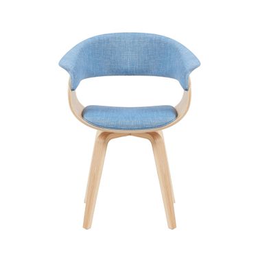 Summer Upholstered Dining Chair In Light Blue and Oak