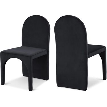 Summer Velvet Dining Side Chair Set of 2 In Black