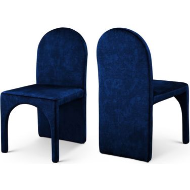 Summer Velvet Dining Side Chair Set of 2 In Navy