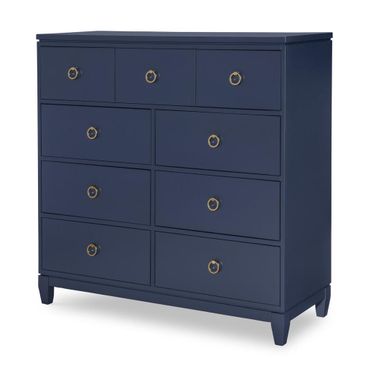 Summerland 7 Drawer Bureau In Inkwell Blue