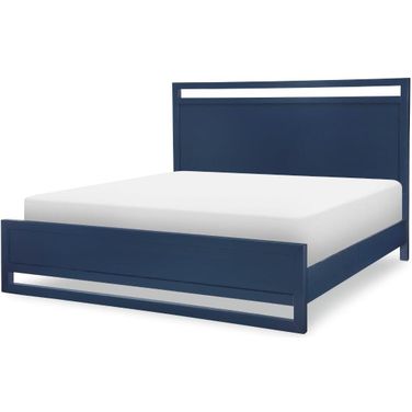 Summerland Inkwell Blue Finish King Panel Bed