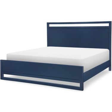 Summerland Inkwell Blue Finish Queen Panel Bed