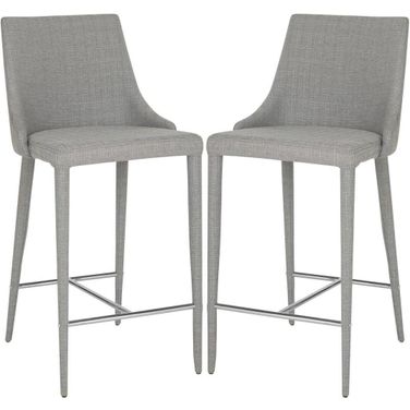 Summerset Grey and Chrome Counter Stool Set of 2 FOX2017G