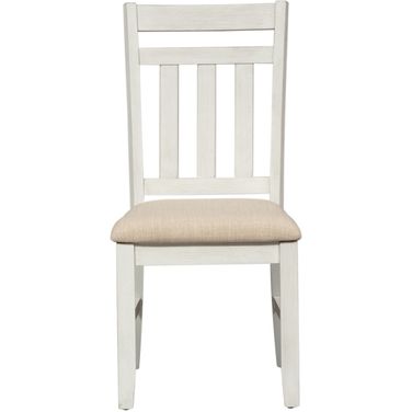 Summerville Soft White Wash Slat Back Side Chair Set of 2