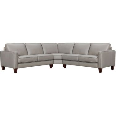 Summit 3 Piece Leather Sectional Sofa In Greige