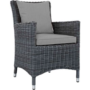Summon Canvas Gray Dining Outdoor Patio Sunbrella Arm Chair