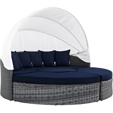 Summon Canvas Navy Canopy Outdoor Patio Sunbrella Daybed