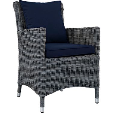 Summon Canvas Navy Dining Outdoor Patio Sunbrella Arm Chair