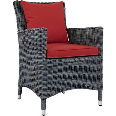 Summon Canvas Red Dining Outdoor Patio Sunbrella Arm Chair