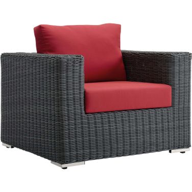Summon Canvas Red Outdoor Patio Fabric Sunbrella Arm Chair