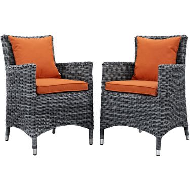Summon Canvas Tuscan 2 Piece Outdoor Patio Sunbrella Dining Set