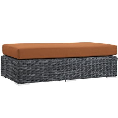 Summon Outdoor Patio Sunbrella Rectangle Ottoman In Canvas Tuscan