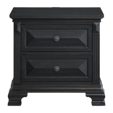 Sumner 2-Drawer Nightstand with USB In Black