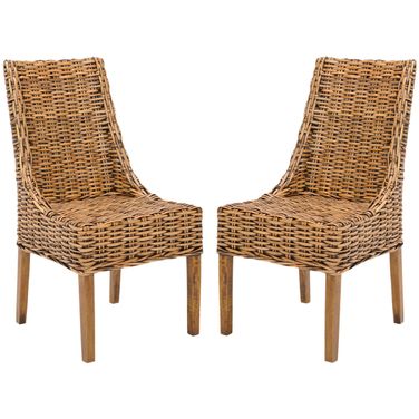 Suncoast Brown Rattan Arm Chair Set of 2